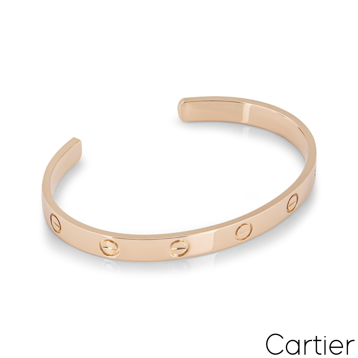 Cartier Rose Gold Plain Cuff Love Bracelet Size 17 B6032617